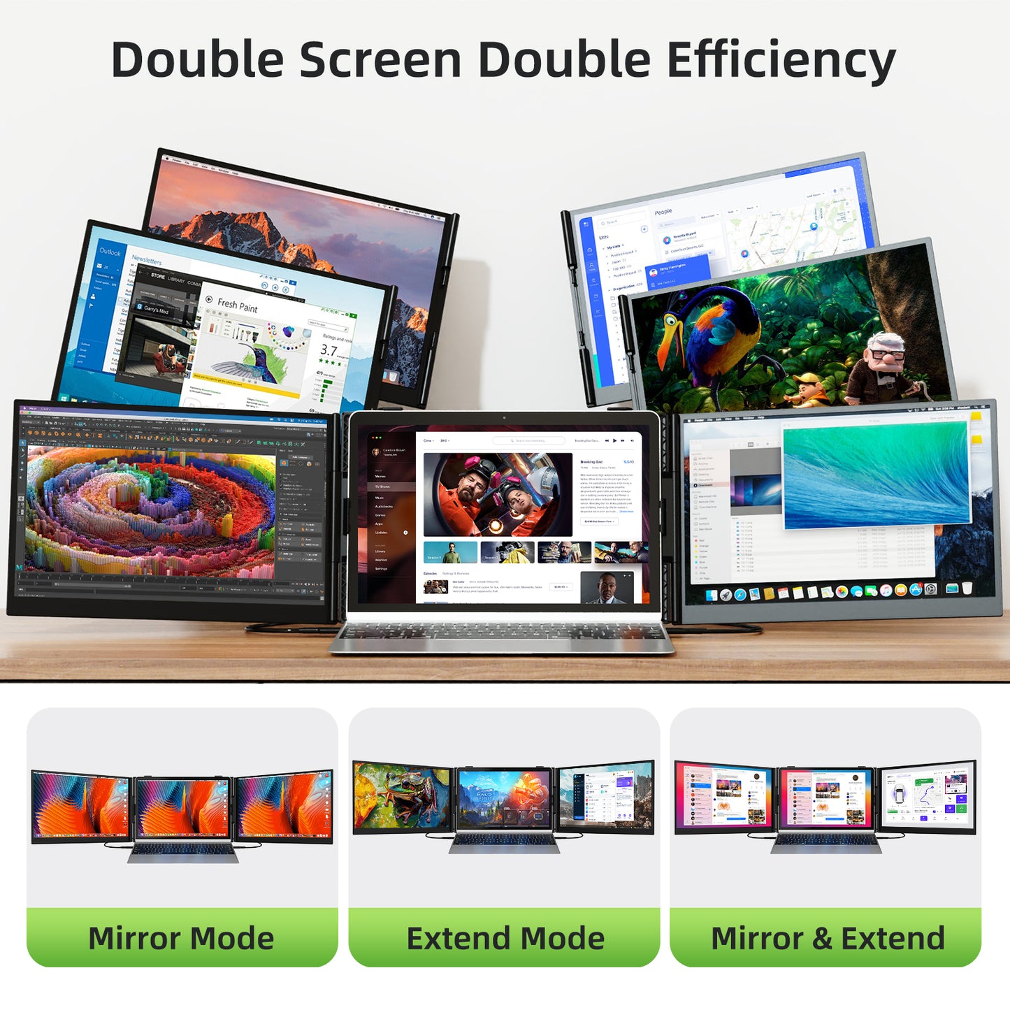 Kwumsy S8PRO MAX 世界初・1.2kg超軽量 15.3インチ デュアルスクリーン ポータブルディスプレイ